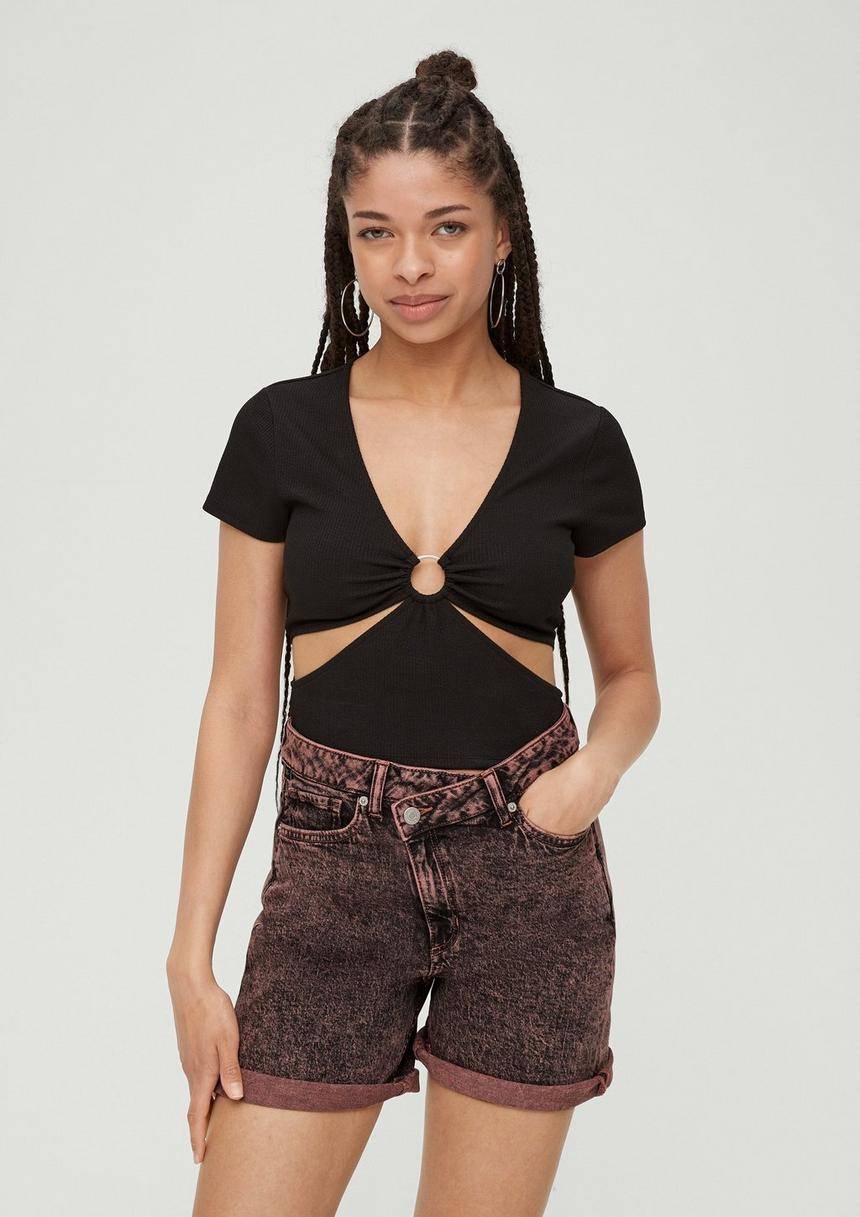 S.Oliver Jeans-Shorts Mom / Relaxed Fit / High Rise / Straight Leg