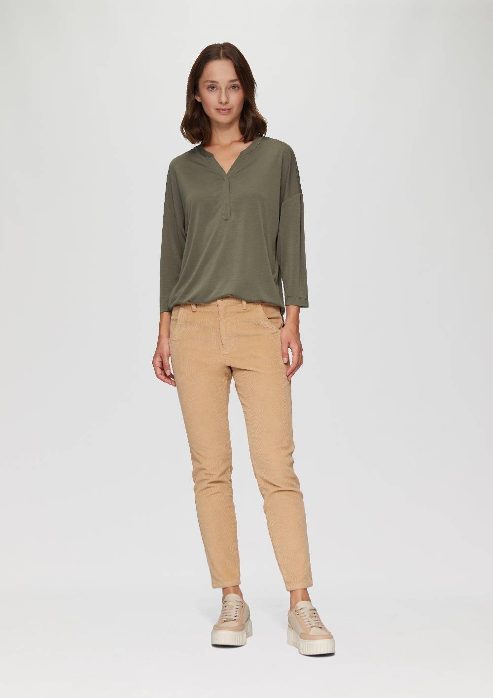 S.Oliver Jersey-Shirt Mit überschnittenen Schultern