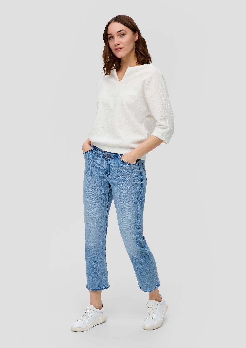 S.Oliver Jerseyshirt Mit O-Shape Und Musterstruktur