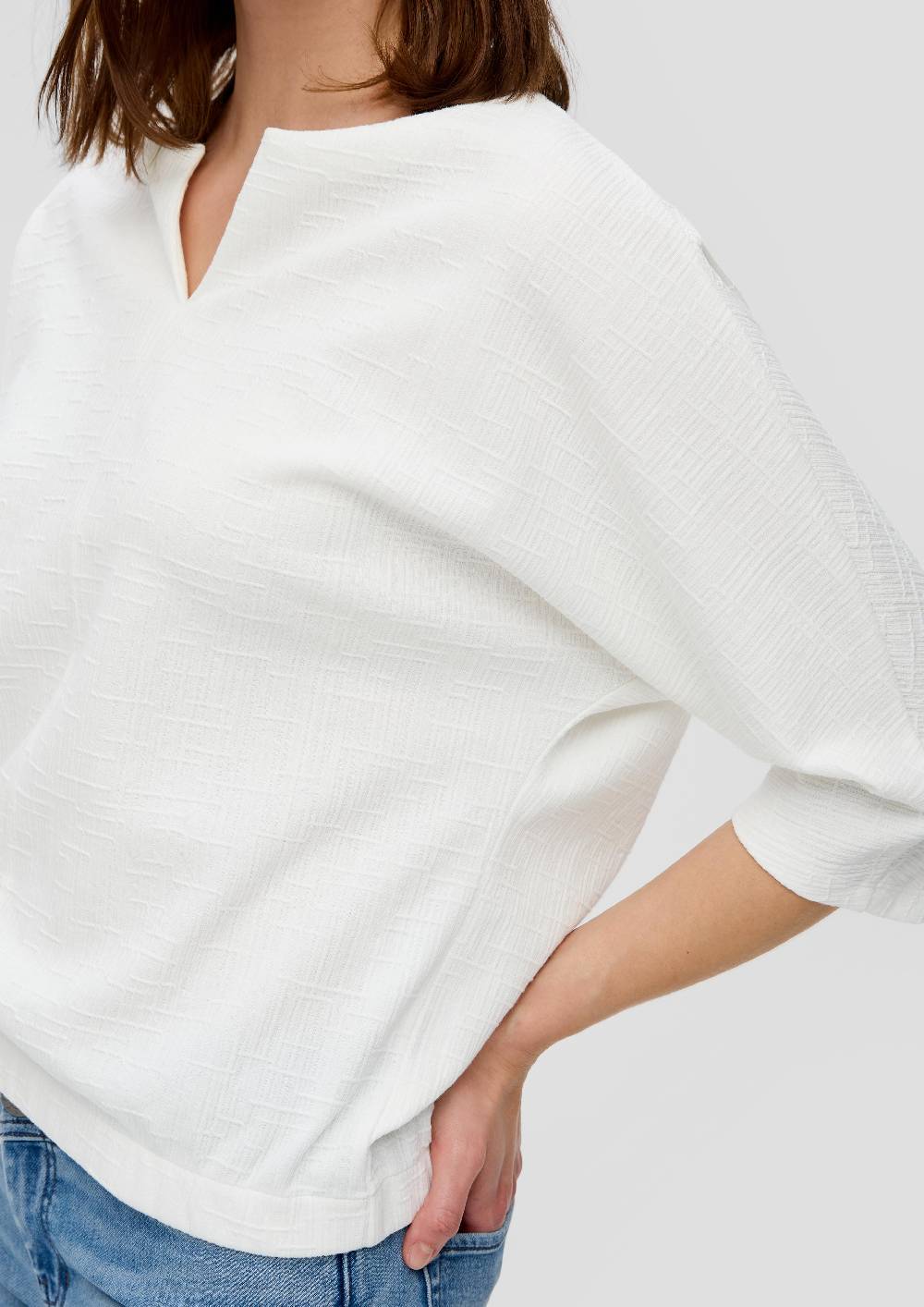 S.Oliver Jerseyshirt Mit O-Shape Und Musterstruktur