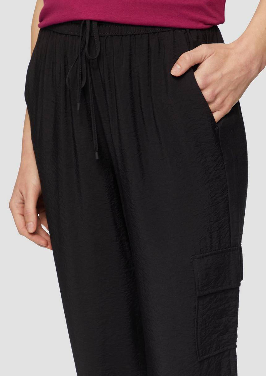 S.Oliver Jogpants Aus Strukturierter Viskose Mit Cargotasche
