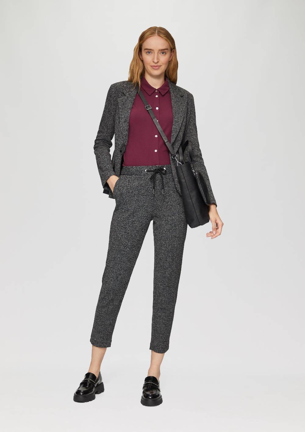 S.Oliver Jogpants Mit Elastikbund Und Fischgrat-Struktur