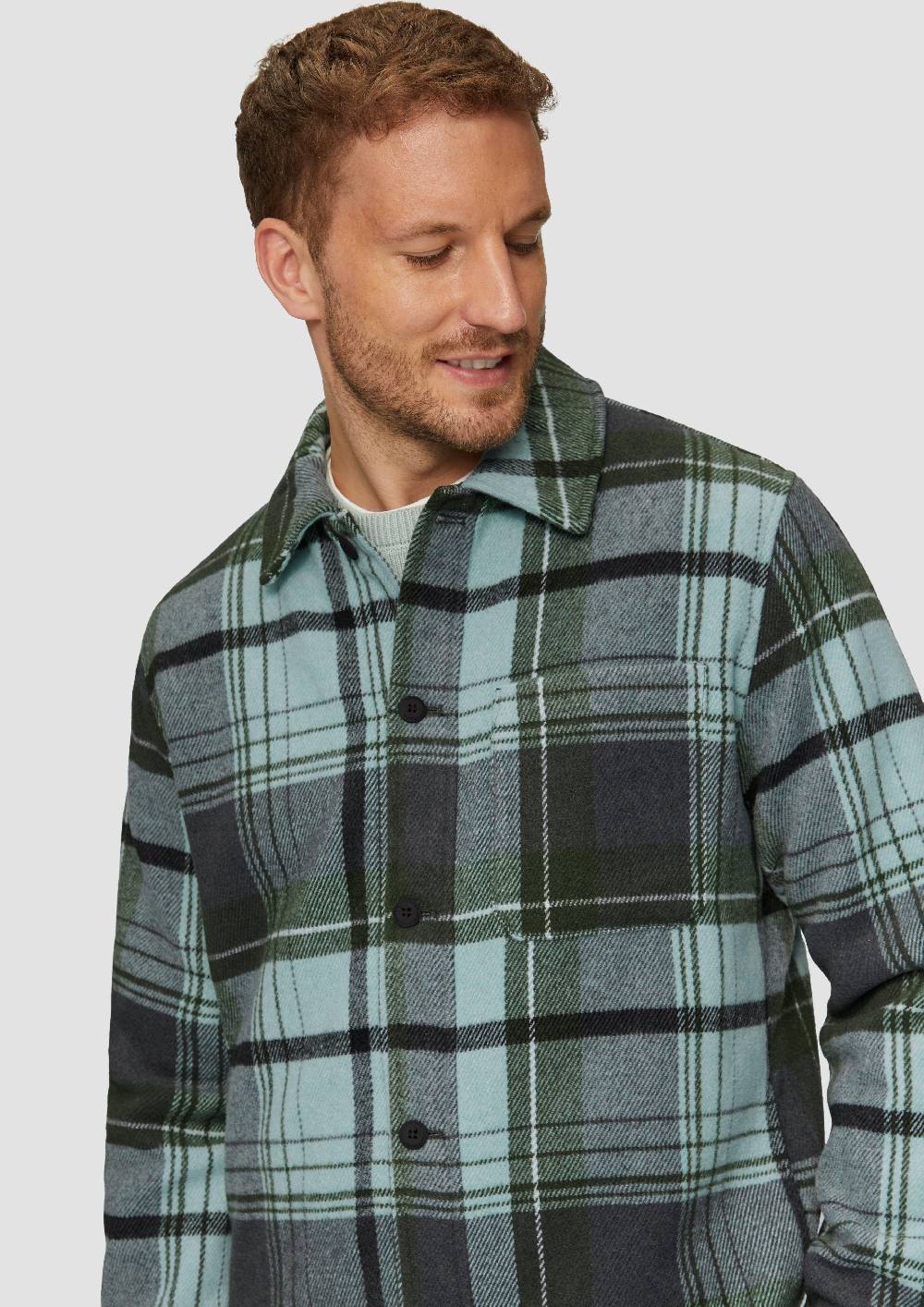 S.Oliver Kariertes Overshirt Mit Brusttasche Und Innenfutter