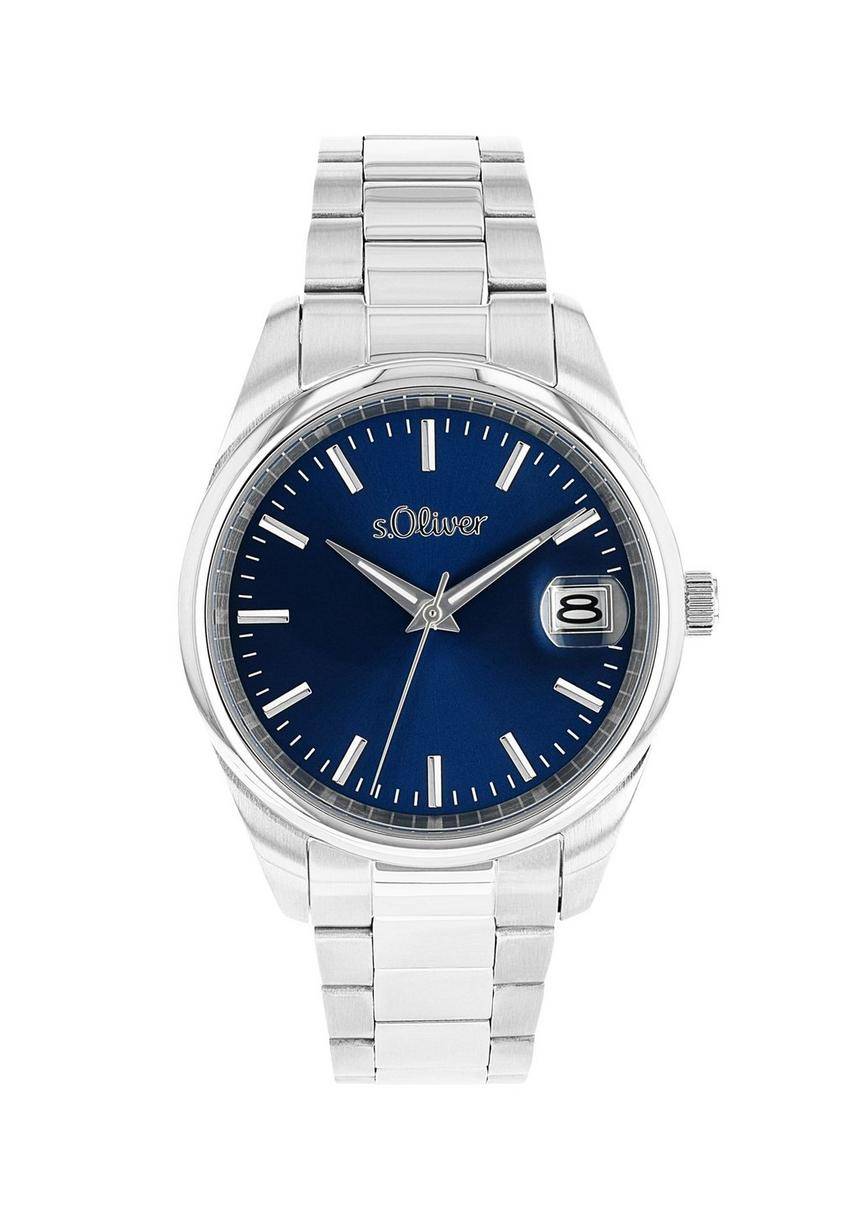 S.Oliver Klassische Edelstahluhr mit Gliederarmband