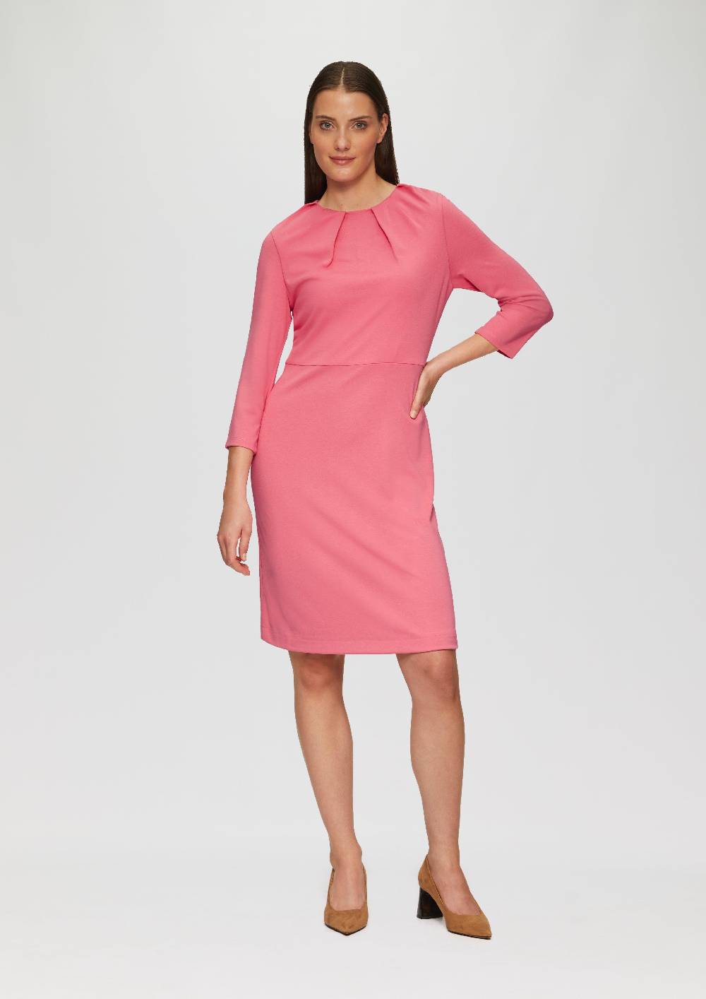 S.Oliver Kleid Aus Interlockjersey Mit Raff-Details