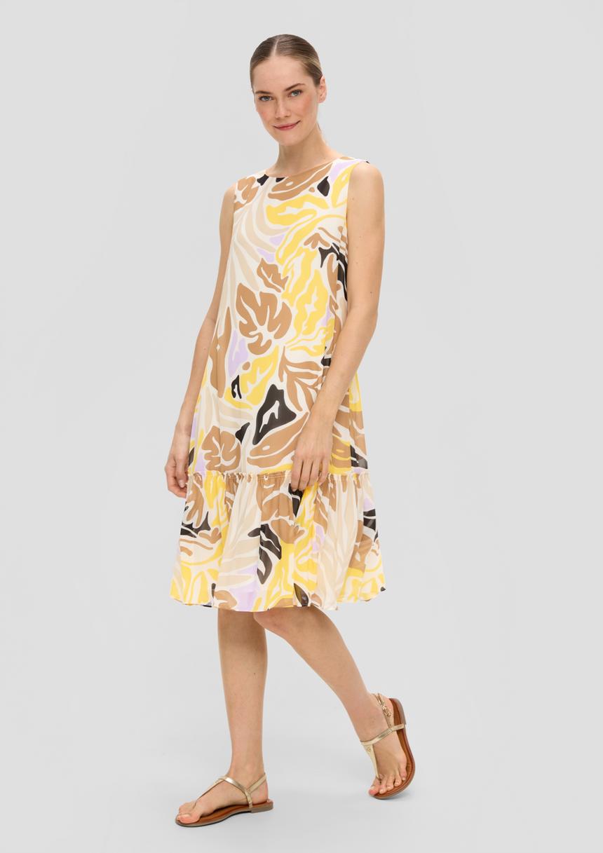 S.Oliver Knieumspielendes Chiffon-Kleid Mit Volants