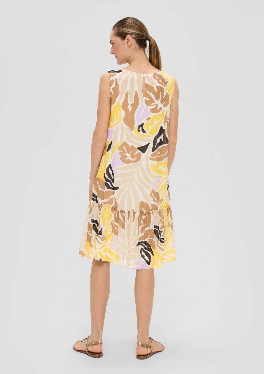 S.Oliver Knieumspielendes Chiffon-Kleid Mit Volants