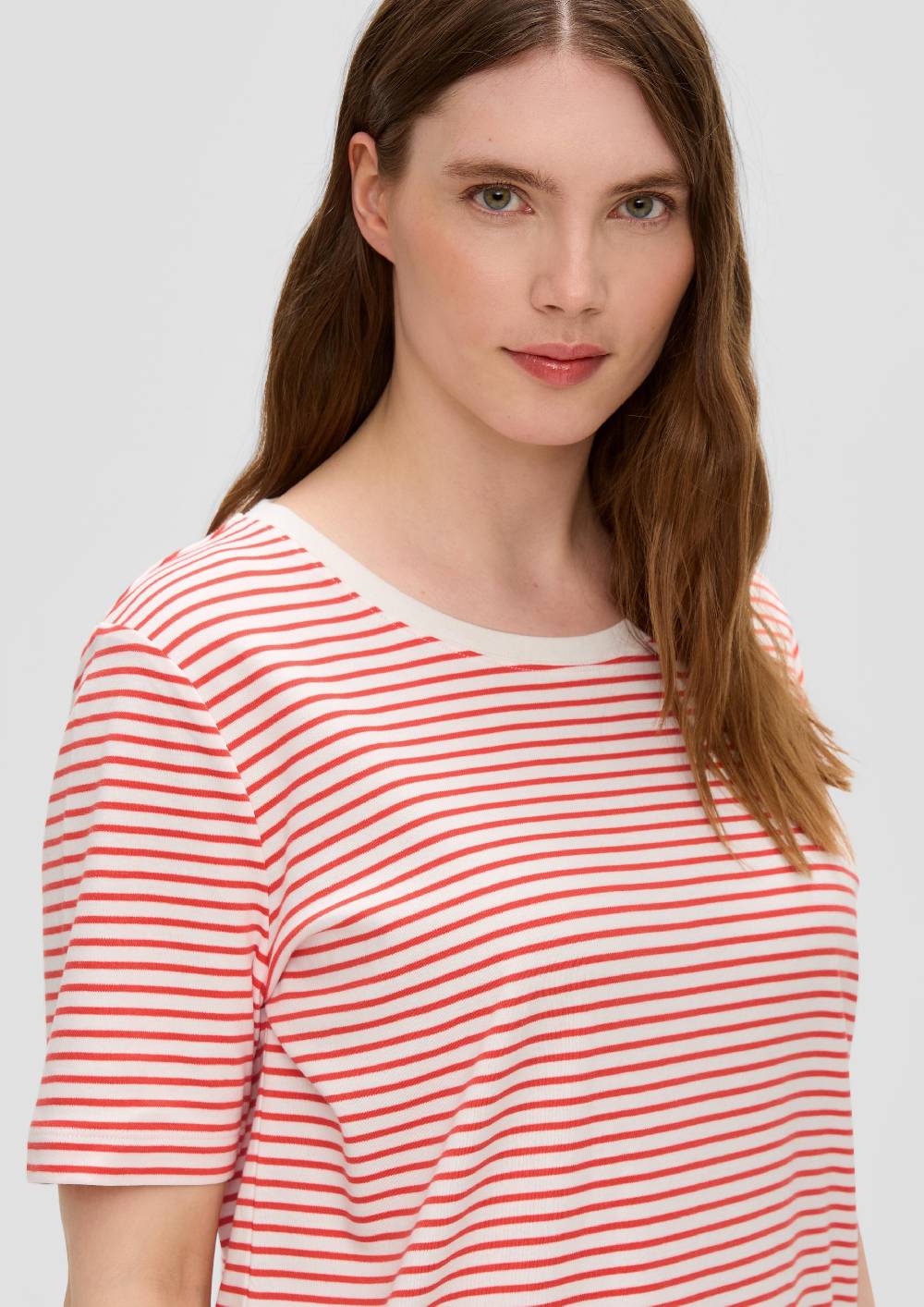 S.Oliver Kurzärmeliges Baumwollshirt Mit Rundhalsausschnitt