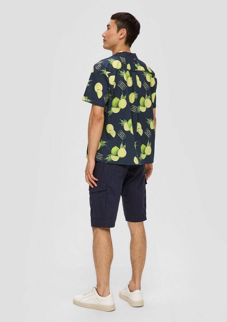 S.Oliver Kurzarmhemd Aus Viskosemix Mit All-over-Print