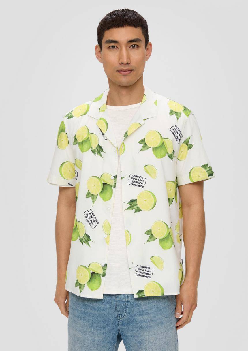 S.Oliver Kurzarmhemd aus Viskosemix mit All-over-Print