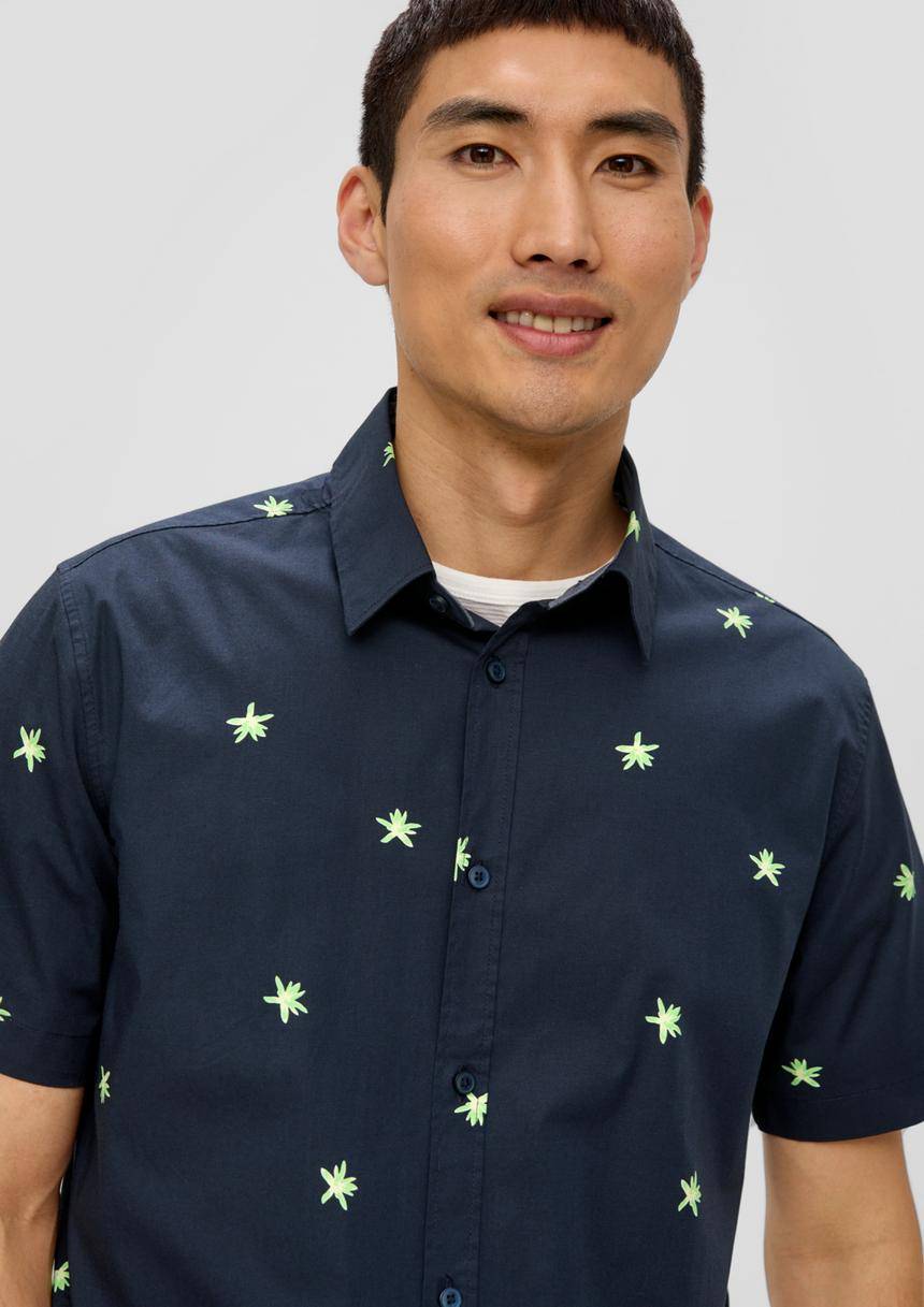 S.Oliver Kurzarmhemd Im Slim Fit Mit All-over-Print