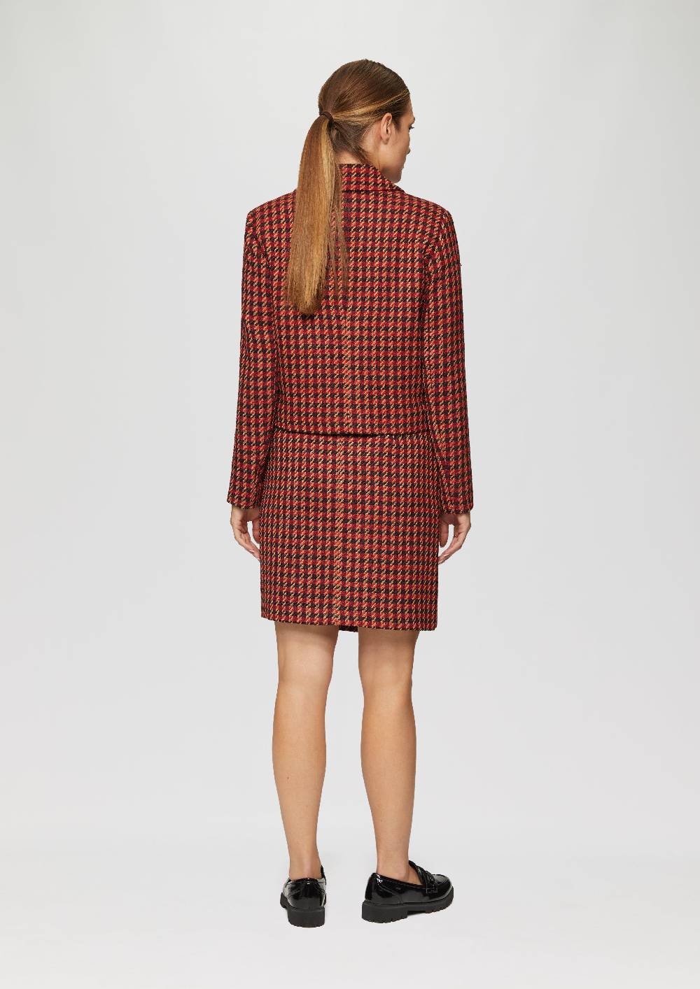 S.Oliver Kurzer Bouclé-Blazer Mit Hahnentrittmuster