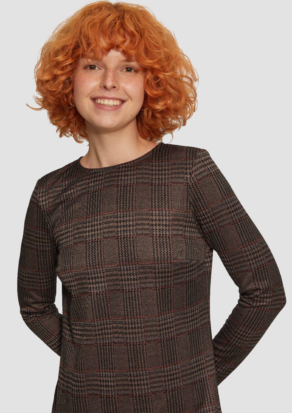 S.Oliver Kurzes Gemustertes Kleid Aus Interlockjersey