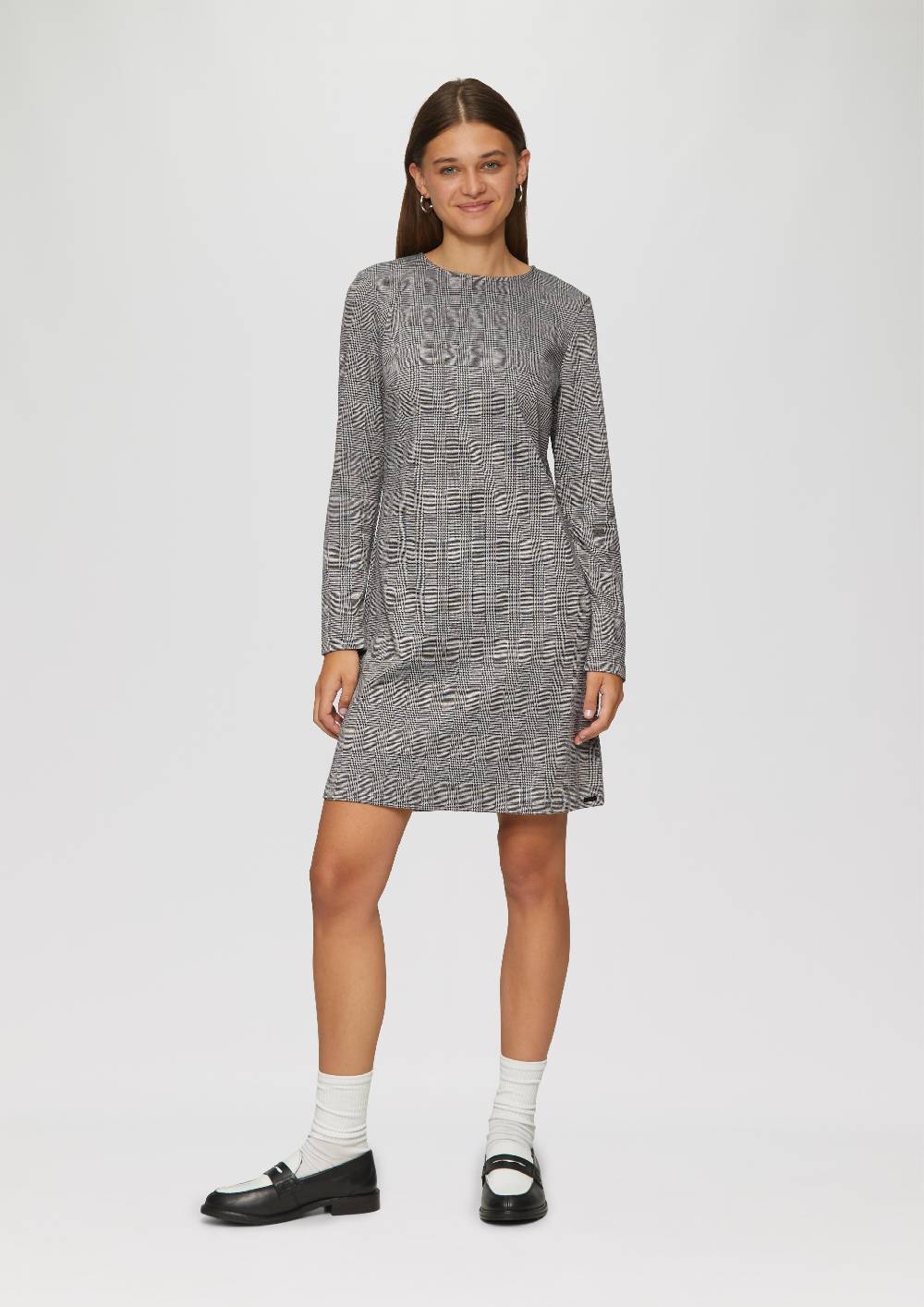 S.Oliver Kurzes Gemustertes Kleid Aus Interlockjersey