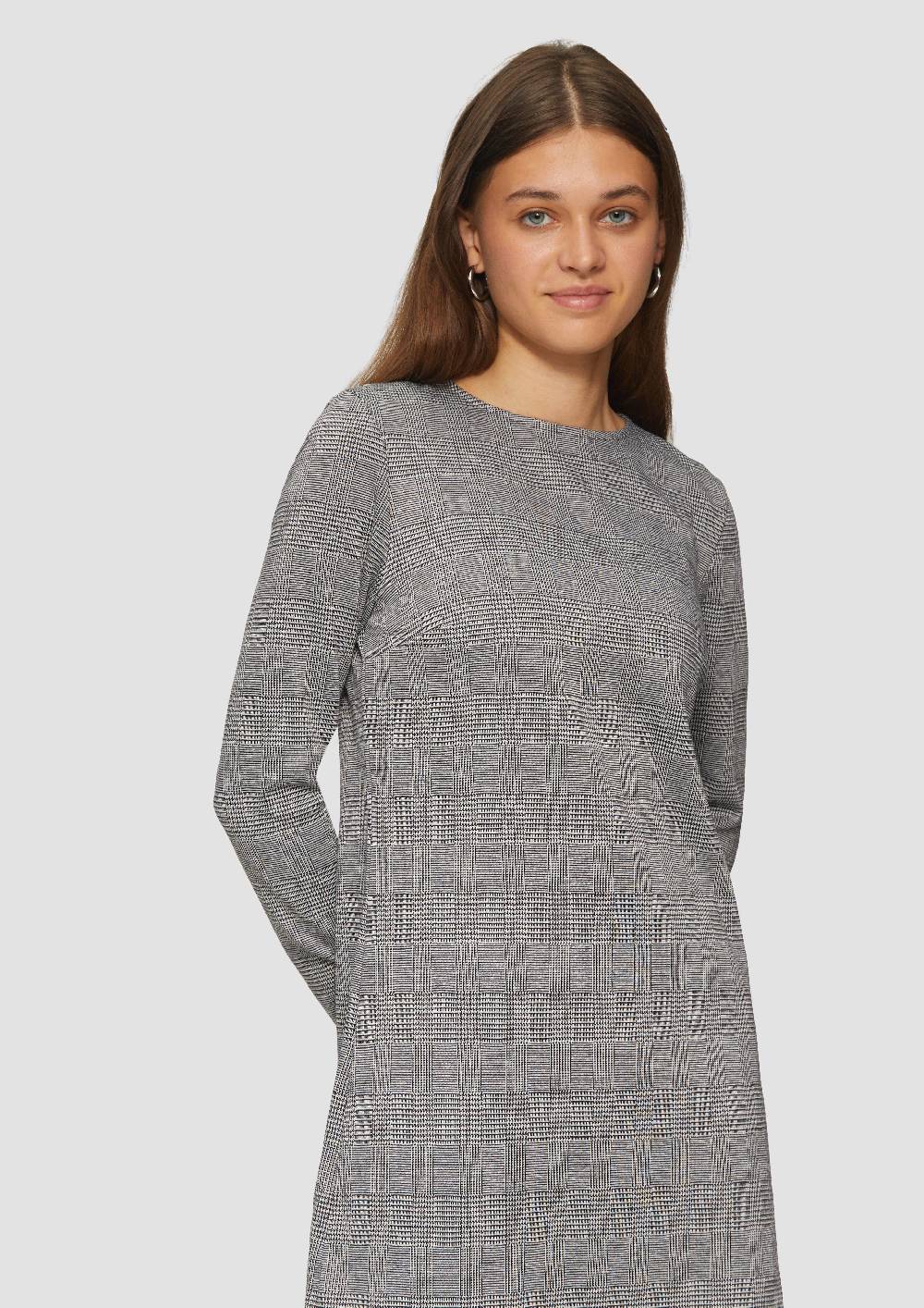 S.Oliver Kurzes Gemustertes Kleid Aus Interlockjersey