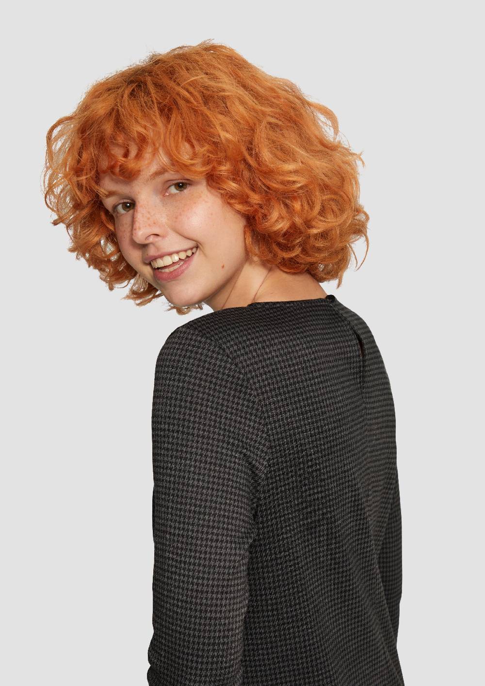 S.Oliver Kurzes Gemustertes Kleid Aus Interlockjersey