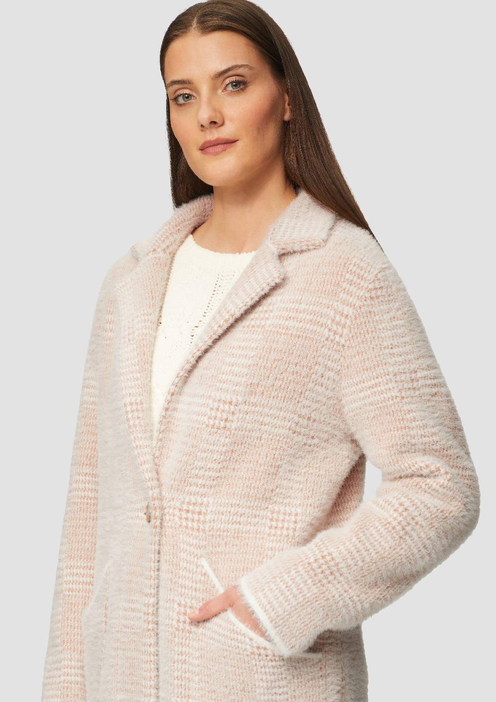 S.Oliver Kuscheliger Strickmantel In Jacquard-Optik