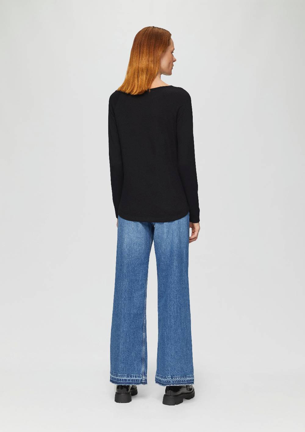 S.Oliver Langarmshirt Mit Flammgarnstruktur Und Raglanärmeln