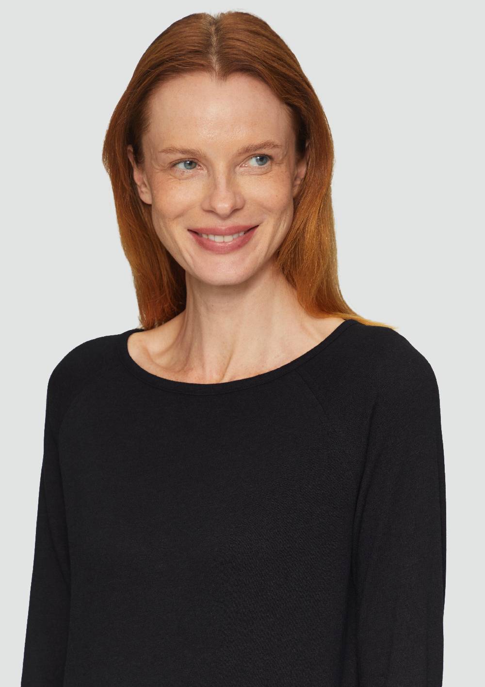 S.Oliver Langarmshirt Mit Flammgarnstruktur Und Raglanärmeln