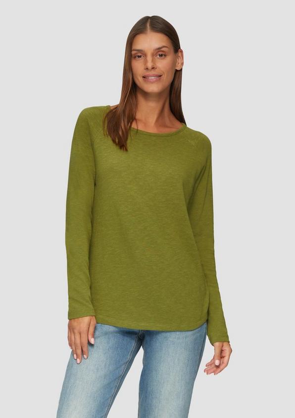 S.Oliver Langarmshirt mit Flammgarnstruktur und Raglanärmeln