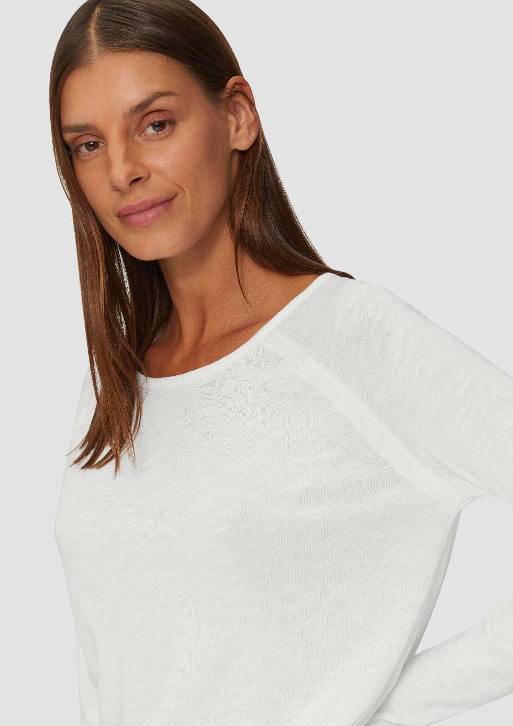 S.Oliver Langarmshirt Mit Flammgarnstruktur Und Raglanärmeln