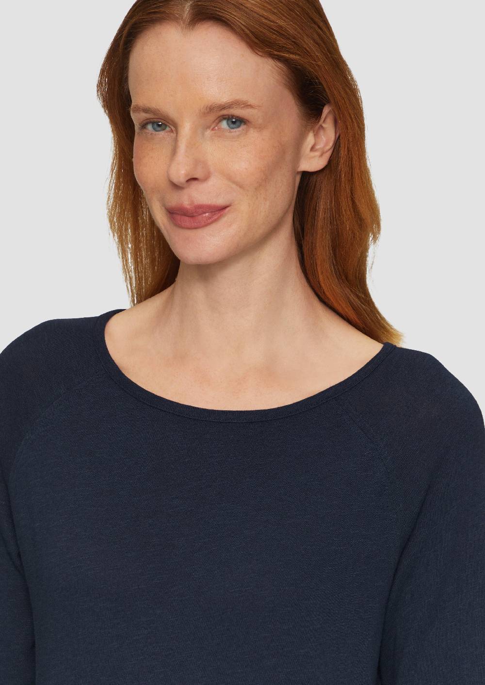 S.Oliver Langarmshirt Mit Flammgarnstruktur Und Raglanärmeln