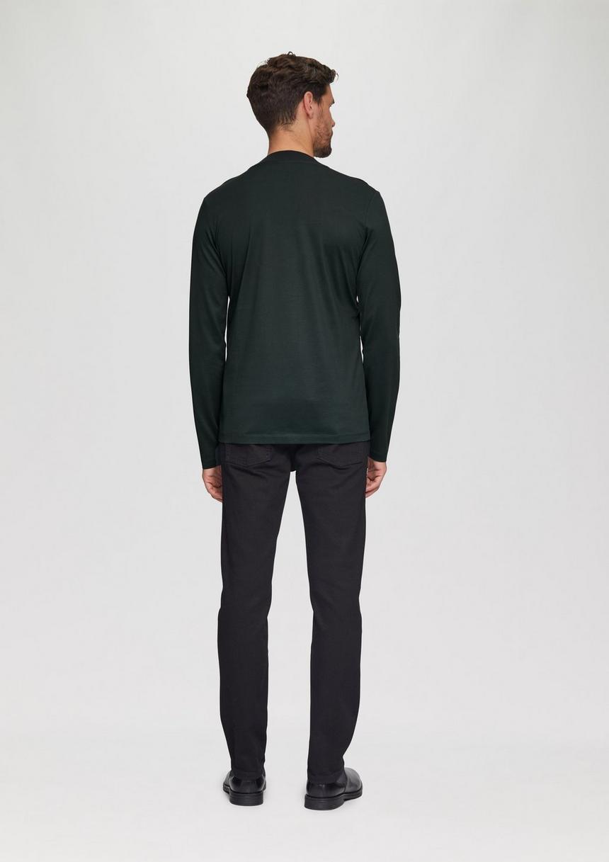 S.Oliver Langarmshirt Mit Reißverschluss Aus Mercerisierter Baumwolle
