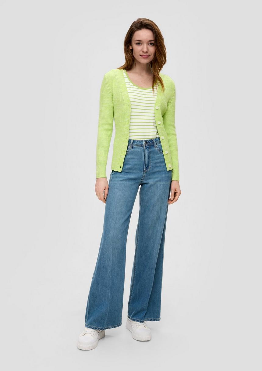 S.Oliver Langarmshirt Mit Tiefem Rundhalsausschnitt