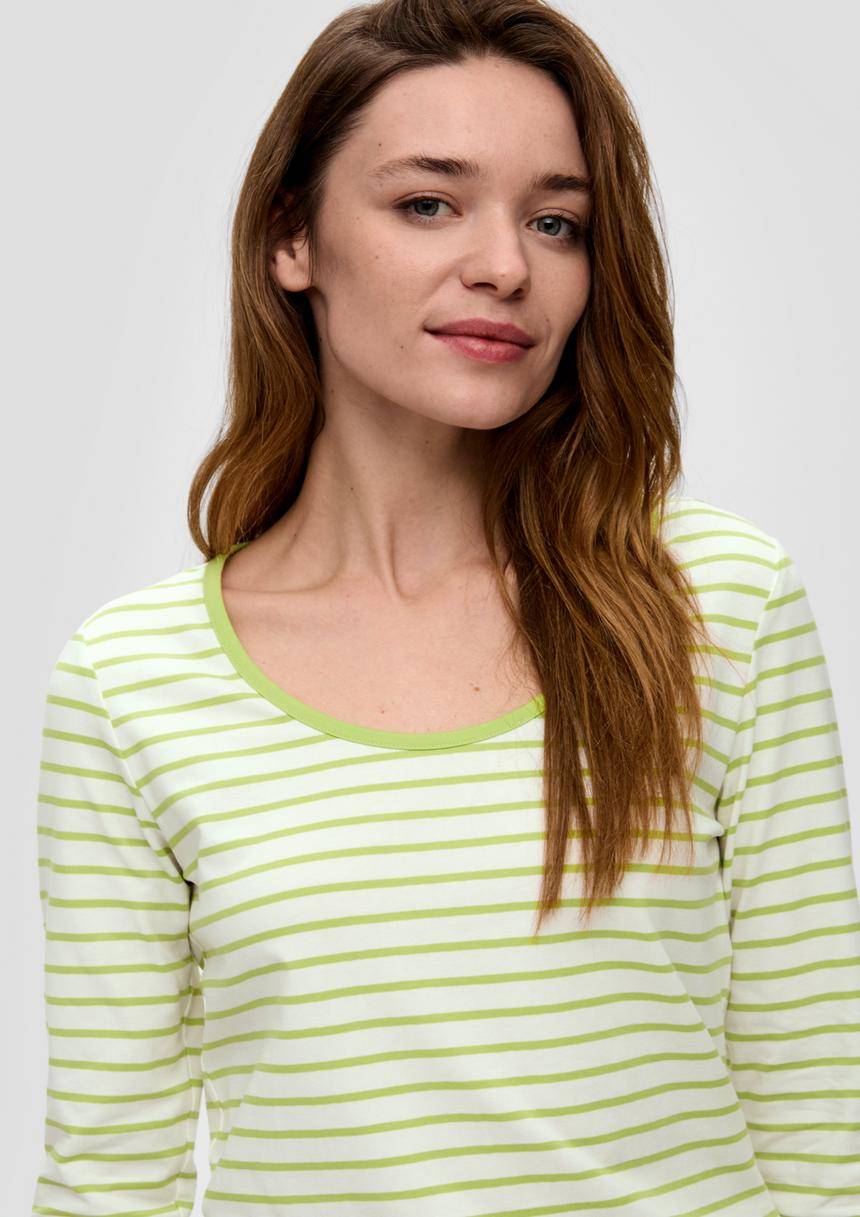 S.Oliver Langarmshirt Mit Tiefem Rundhalsausschnitt