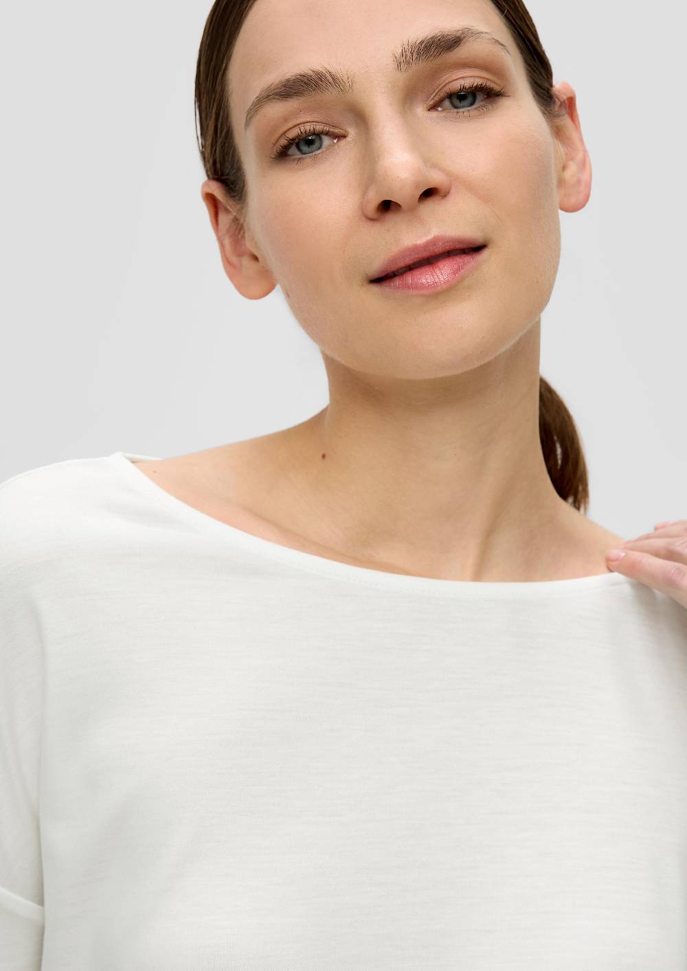 S.Oliver Langarmshirt Mit überschnittenen Schultern