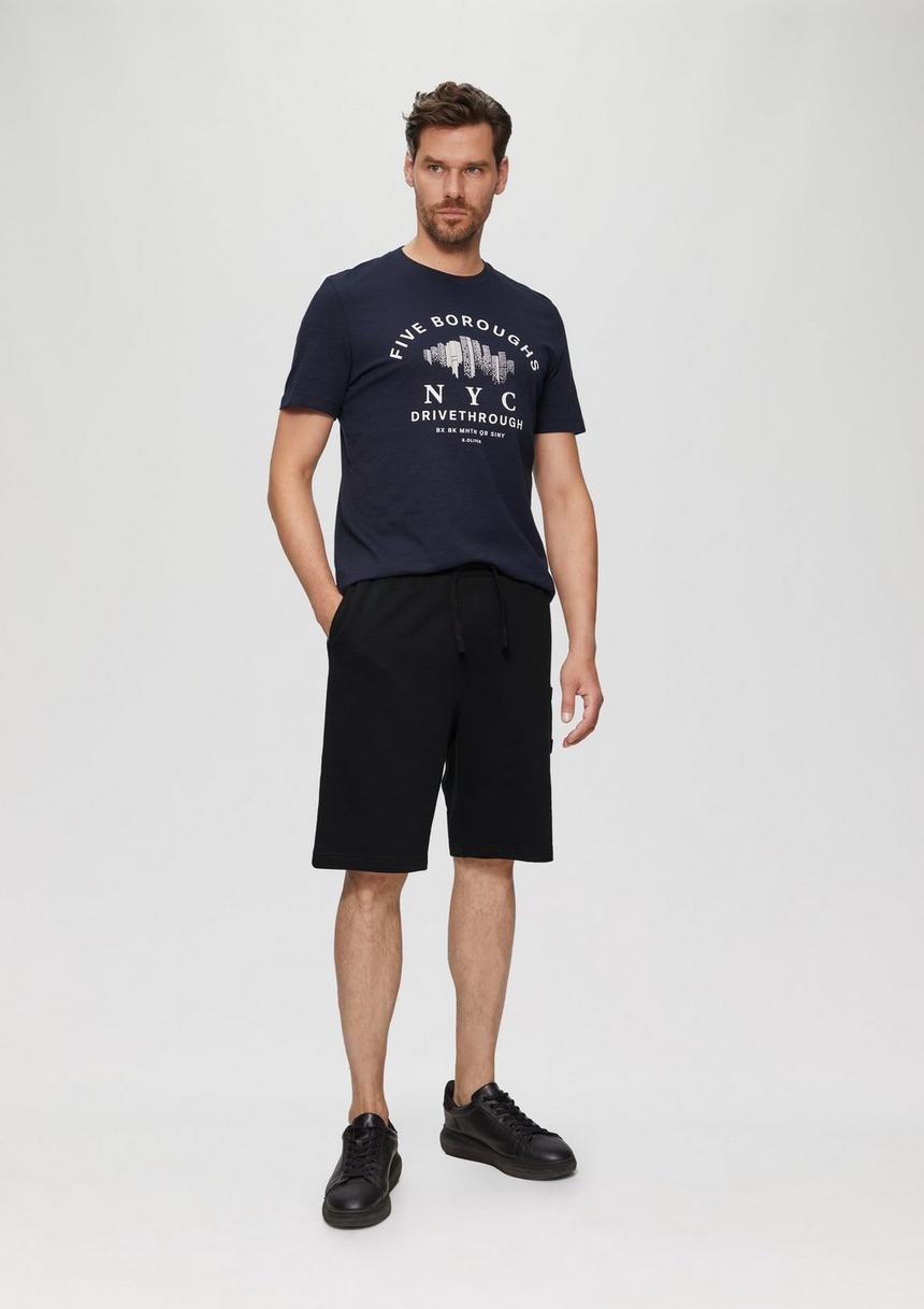 S.Oliver Lässige Sweatshorts Aus Flammgarn Mit Cargotasche