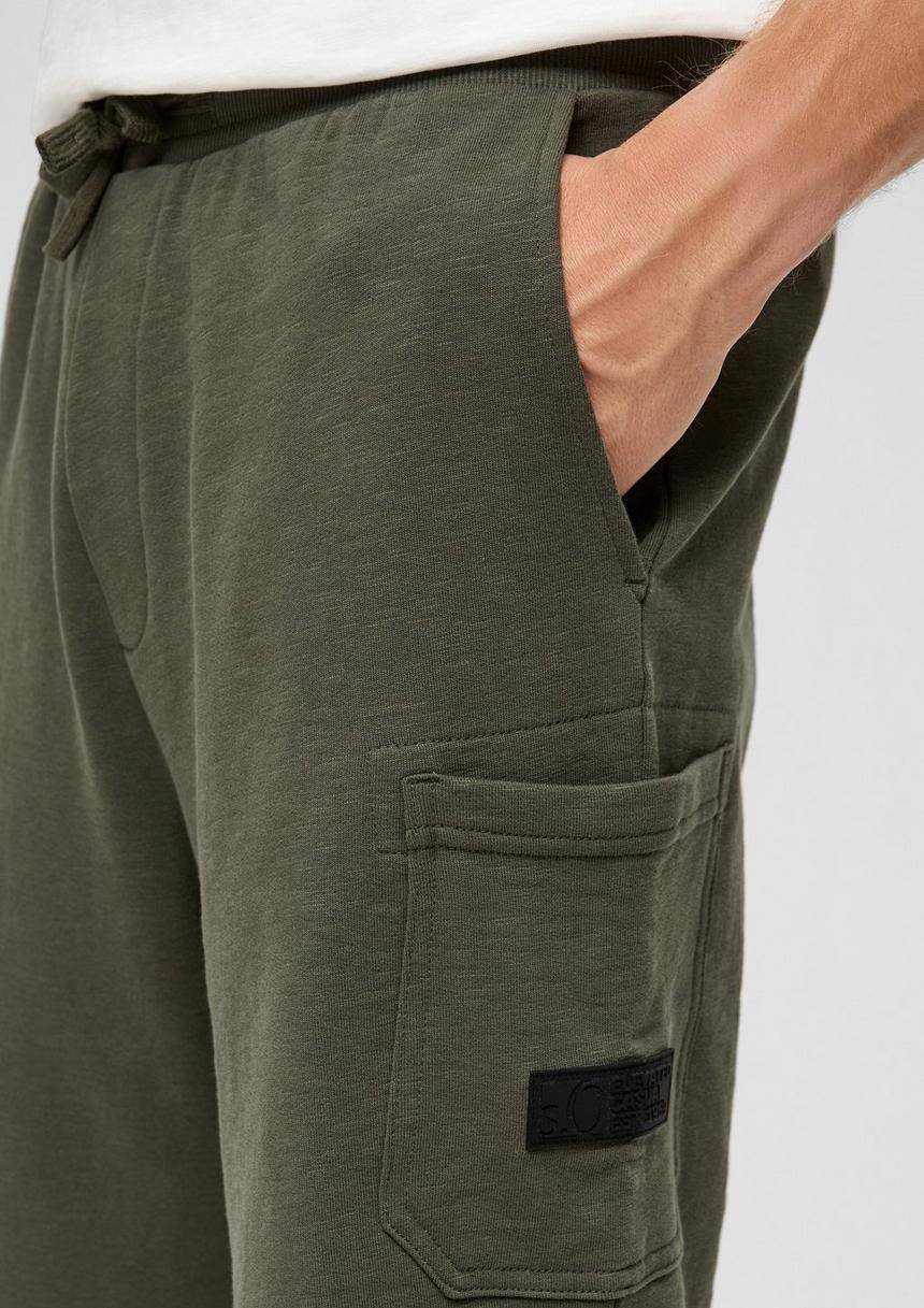 S.Oliver Lässige Sweatshorts Aus Flammgarn Mit Cargotasche