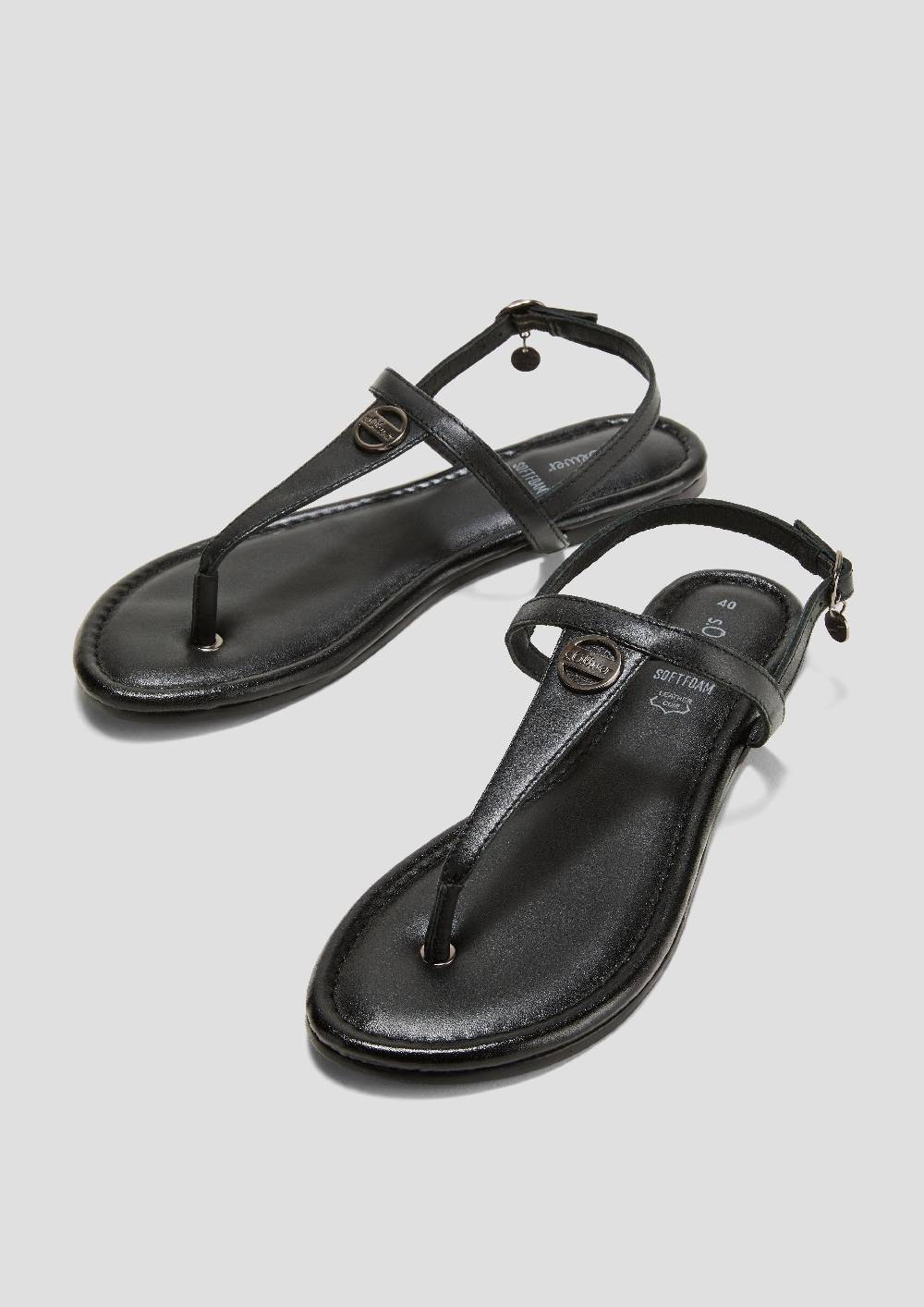 S.Oliver Leder-Sandalen Mit Riemchen Und Logo-Detail