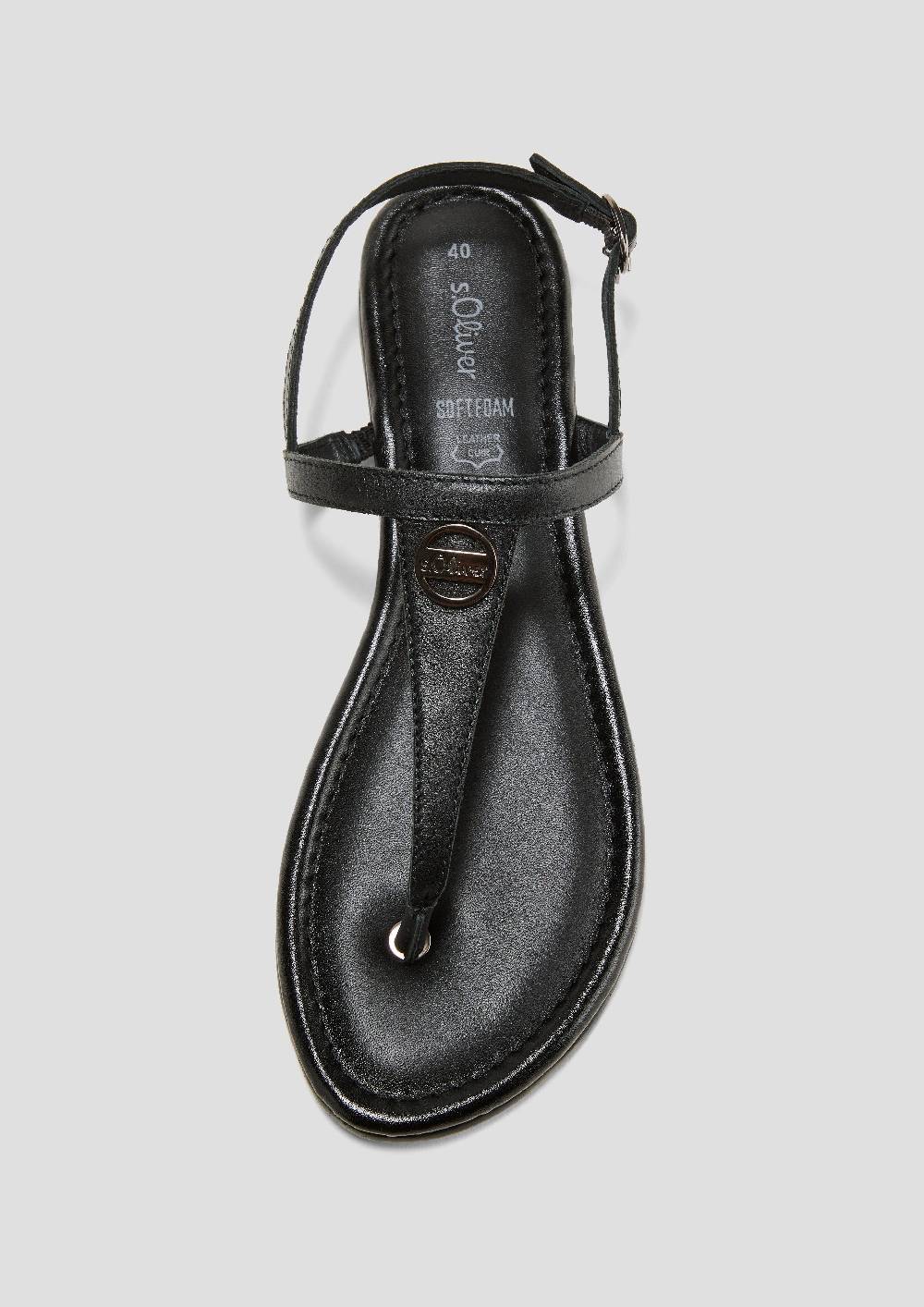 S.Oliver Leder-Sandalen Mit Riemchen Und Logo-Detail