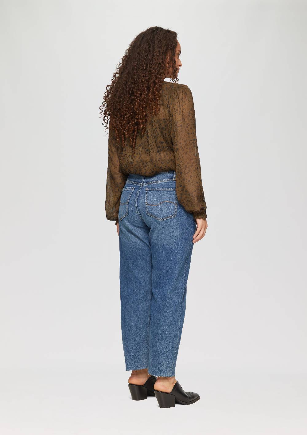 S.Oliver Leicht Transparente Chiffonbluse Mit Puffärmeln