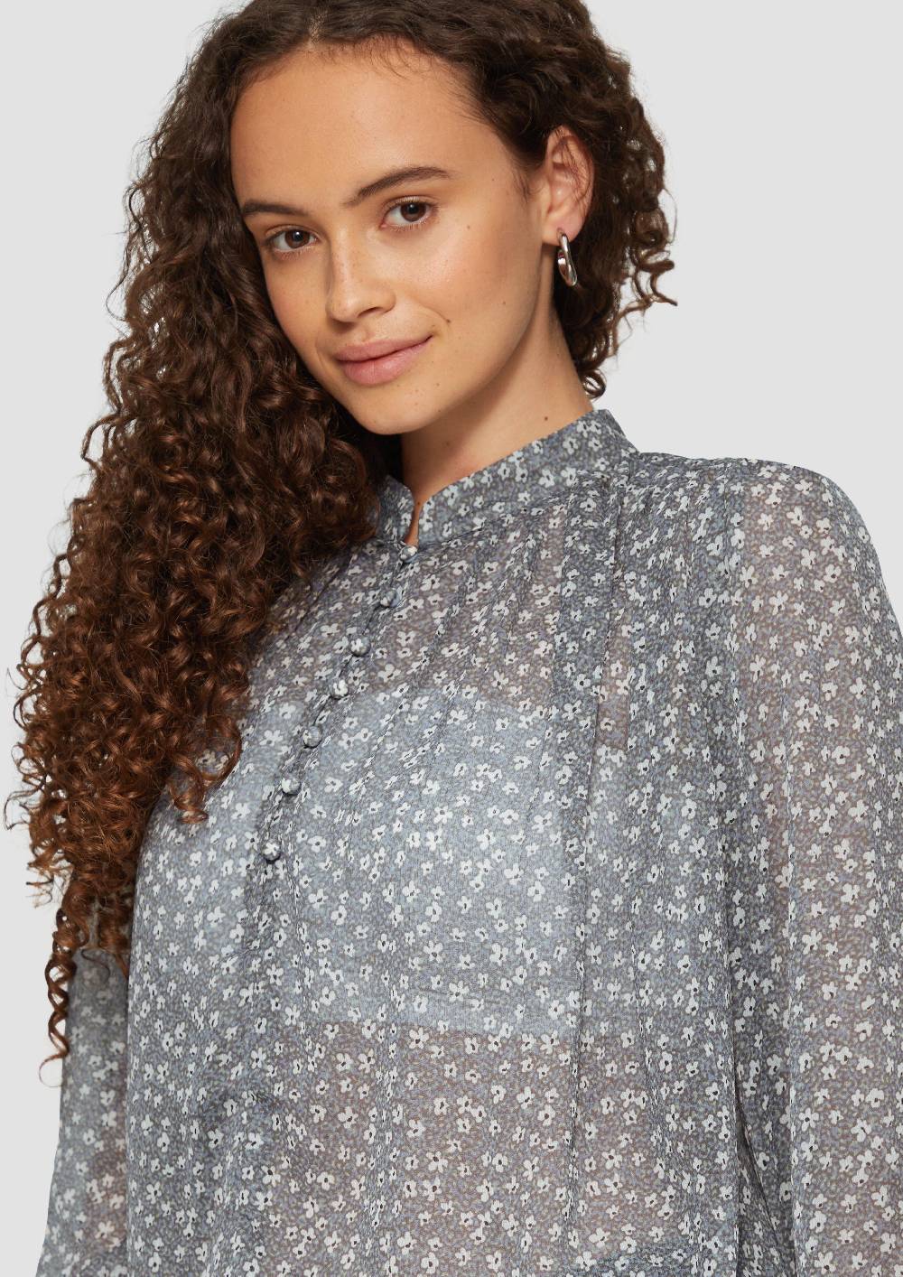 S.Oliver Leicht Transparente Chiffonbluse Mit Puffärmeln