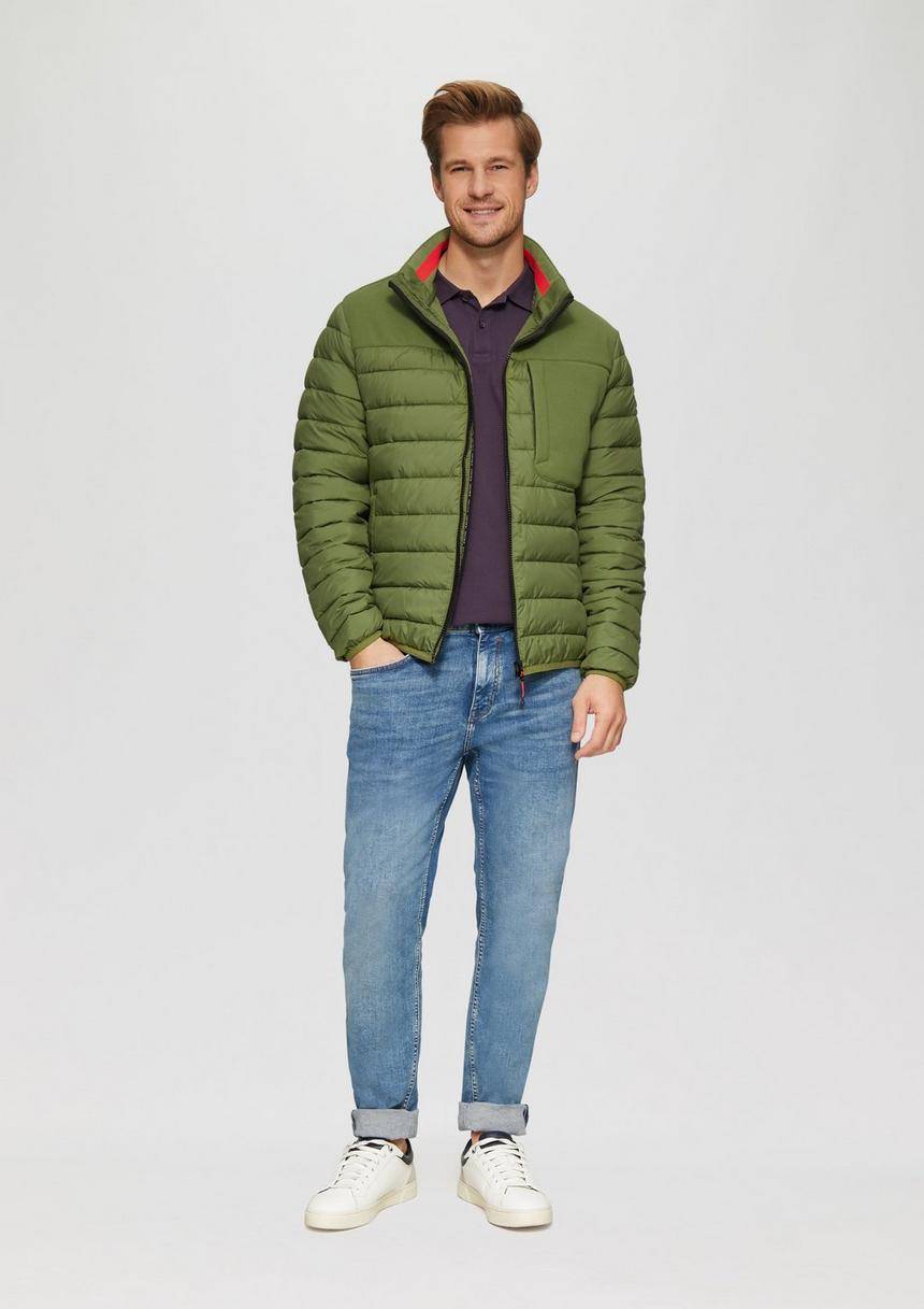 S.Oliver Leichte Steppjacke Im Materialmix Mit Kontrast-Details