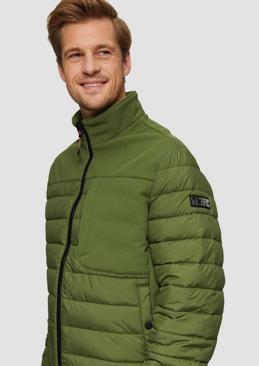 S.Oliver Leichte Steppjacke Im Materialmix Mit Kontrast-Details