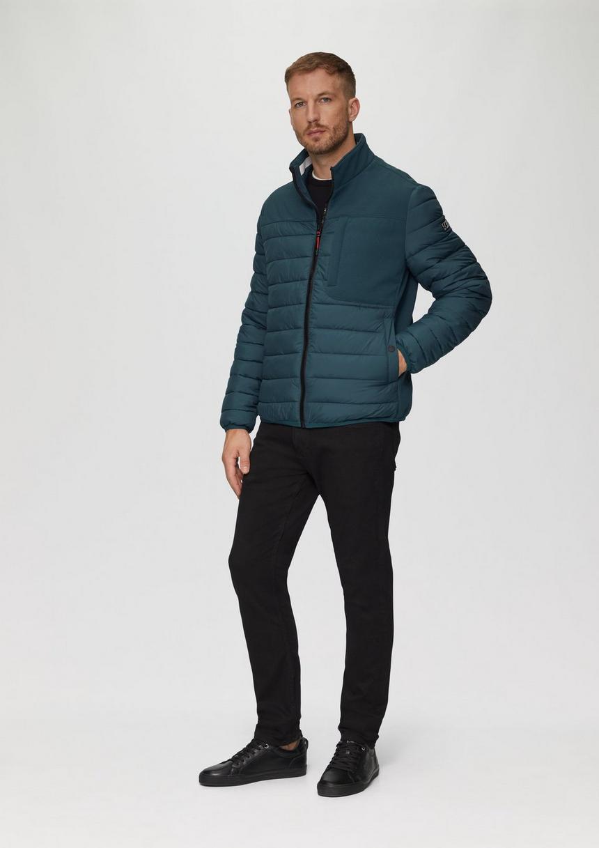 S.Oliver Leichte Steppjacke Im Materialmix Mit Kontrast-Details