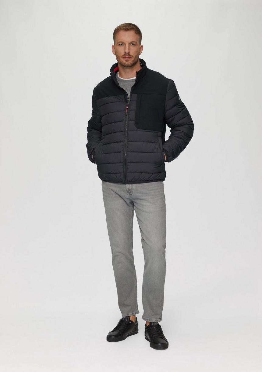S.Oliver Leichte Steppjacke Im Materialmix Mit Kontrast-Details