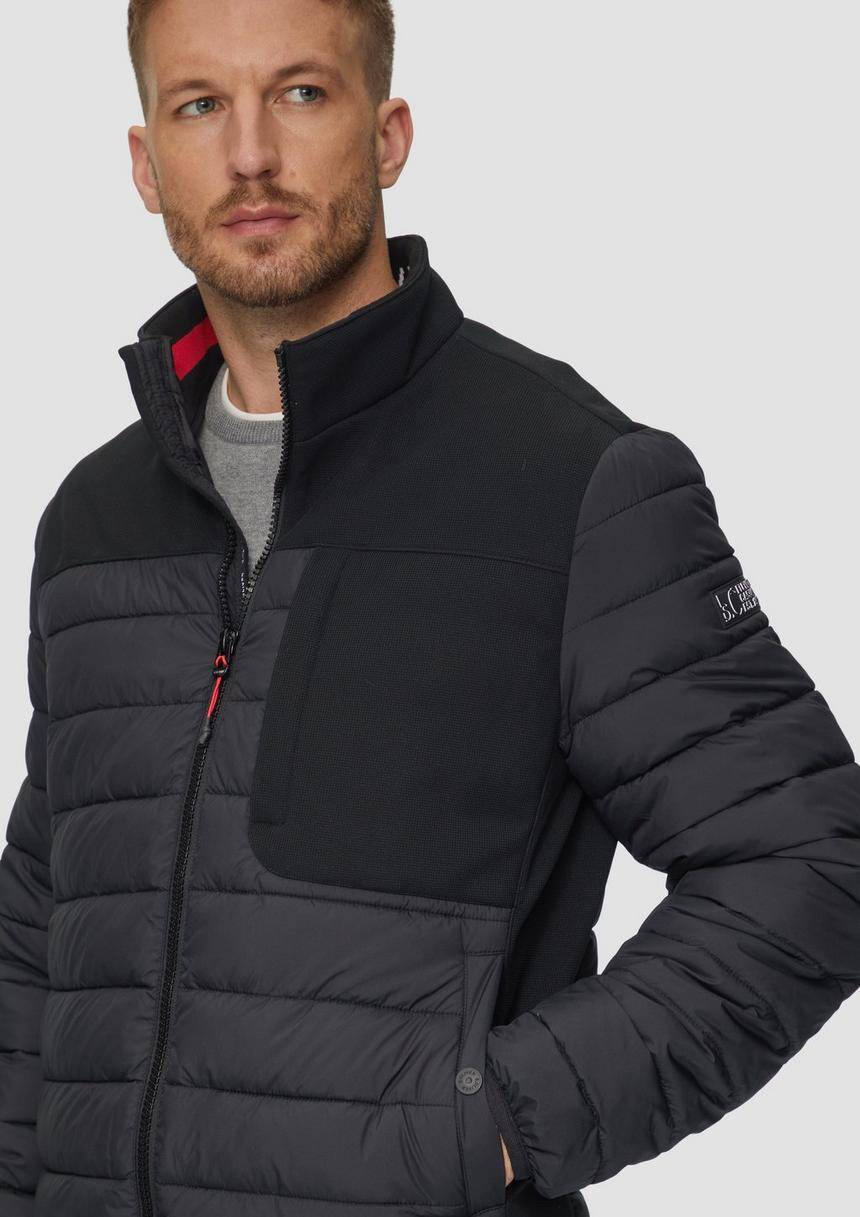 S.Oliver Leichte Steppjacke Im Materialmix Mit Kontrast-Details