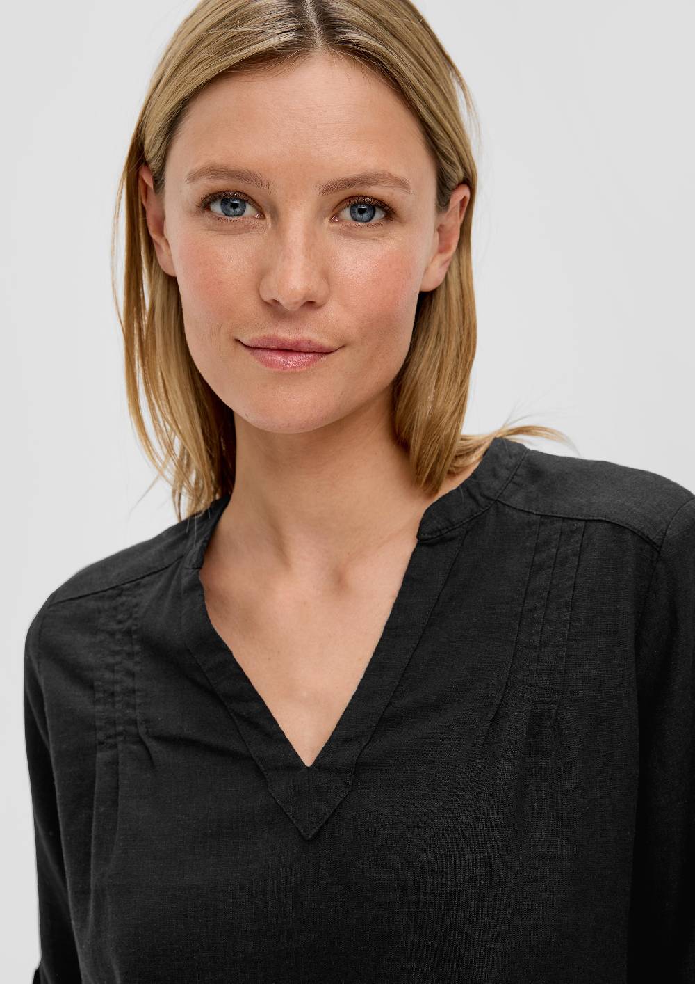S.Oliver Leinenbluse Mit 3/4-Arm Und Tunika-Ausschnitt