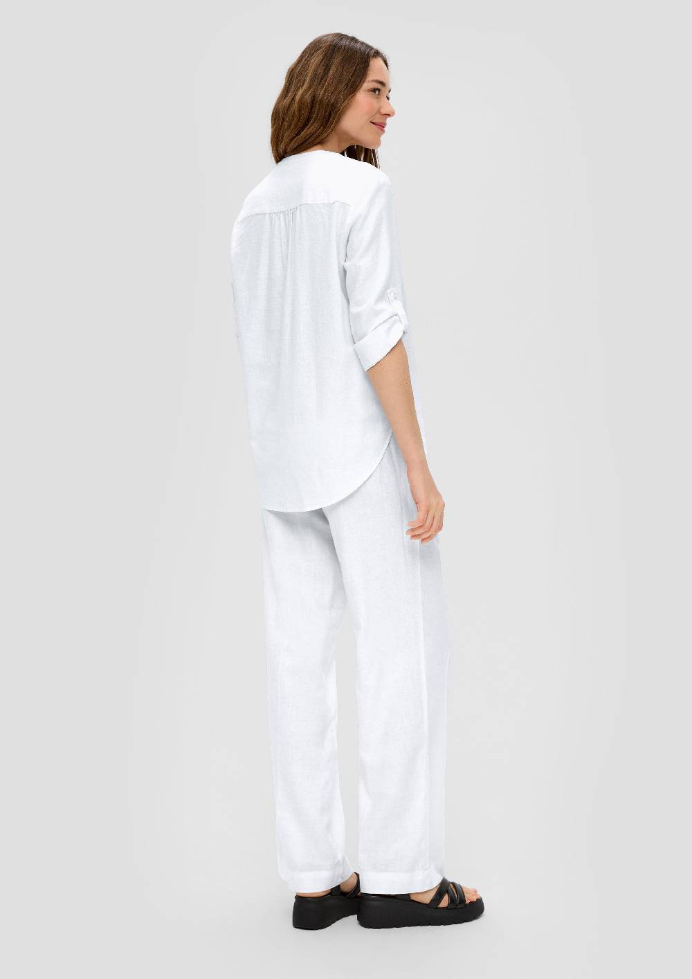 S.Oliver Leinenbluse Mit 3/4-Arm Und Tunika-Ausschnitt