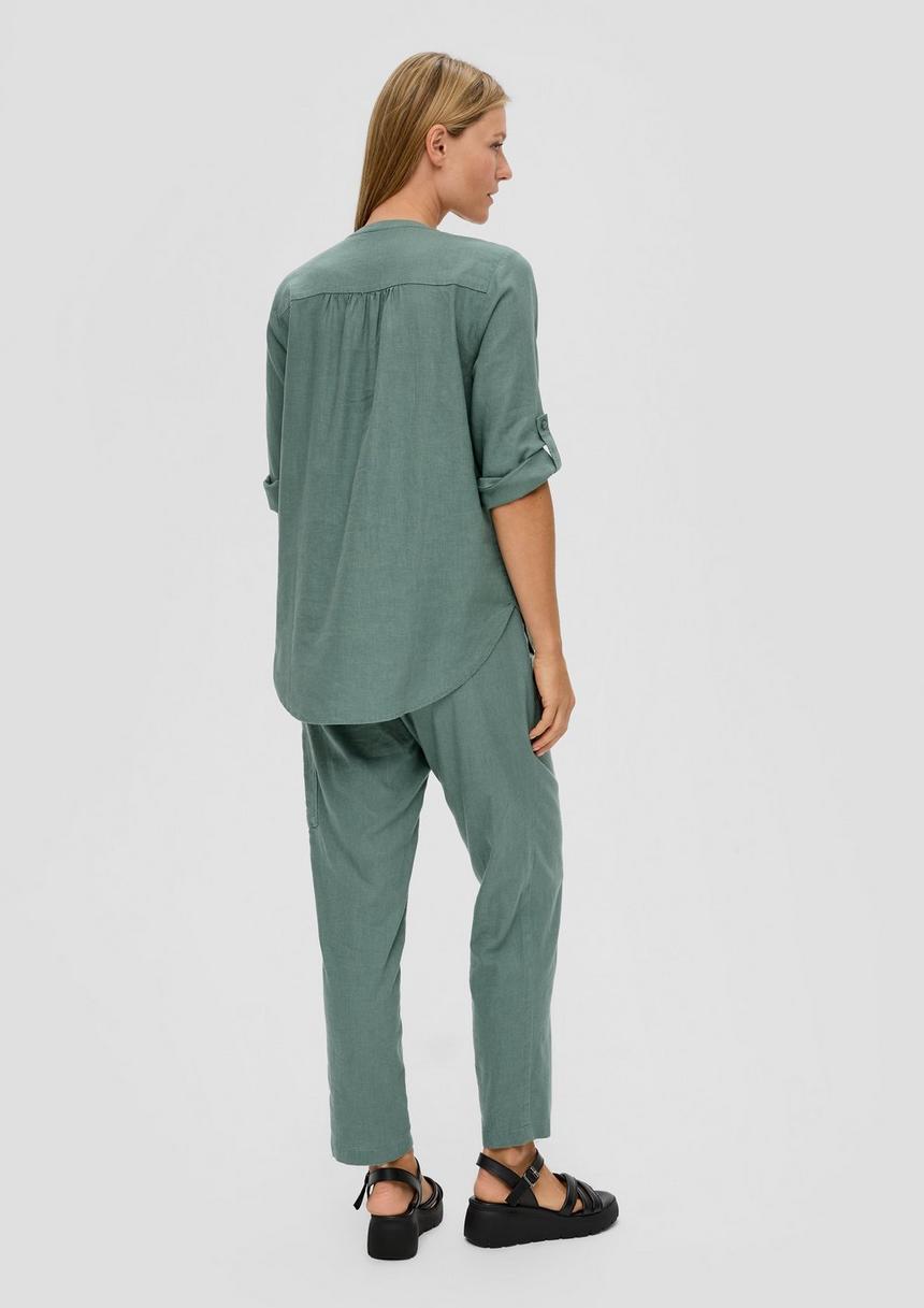 S.Oliver Leinenbluse Mit 3/4-Arm Und Tunika-Ausschnitt