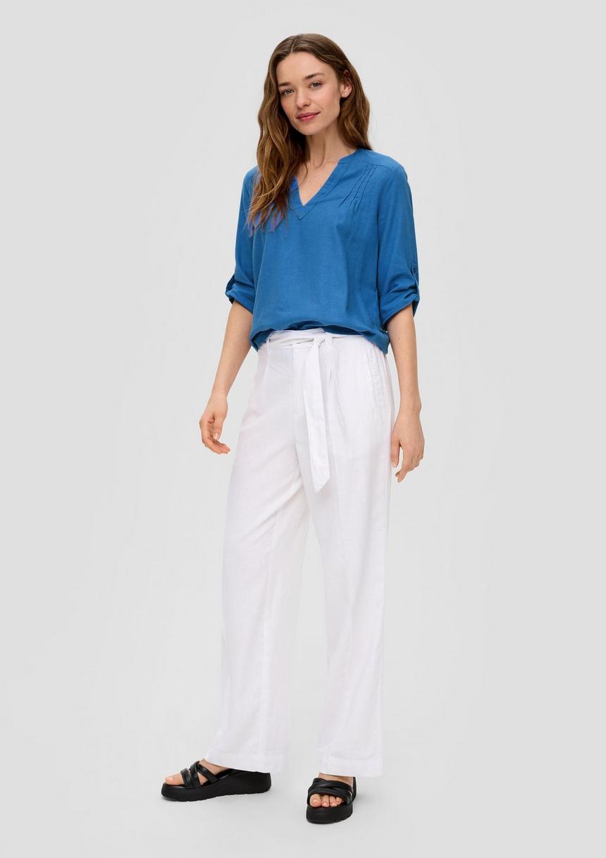 S.Oliver Leinenbluse Mit 3/4-Arm Und Tunika-Ausschnitt