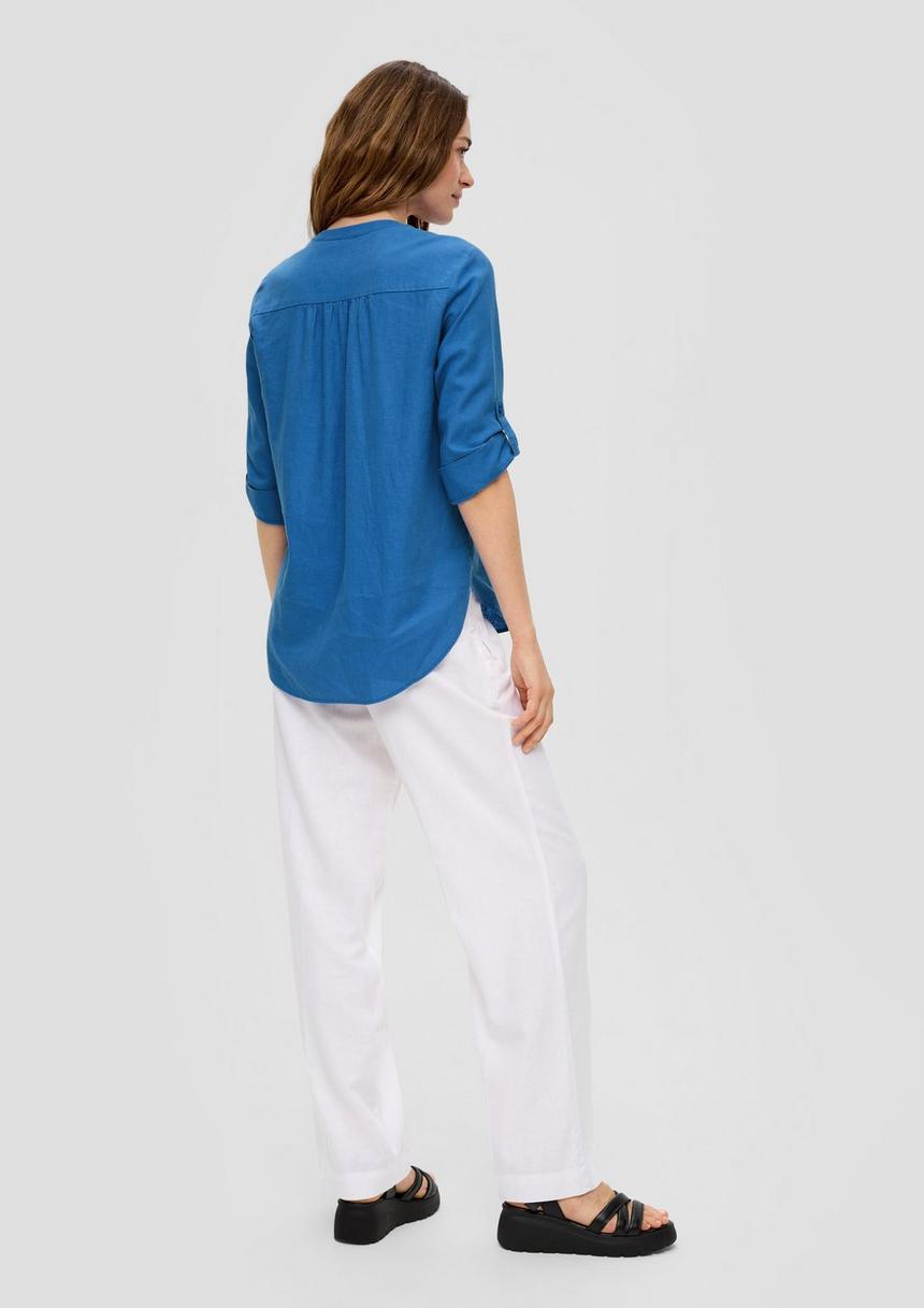 S.Oliver Leinenbluse Mit 3/4-Arm Und Tunika-Ausschnitt