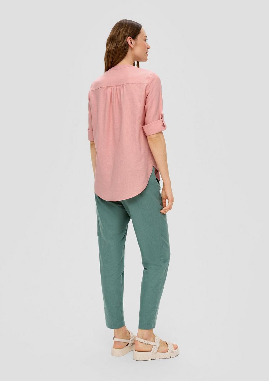 S.Oliver Leinenbluse Mit 3/4-Arm Und Tunika-Ausschnitt