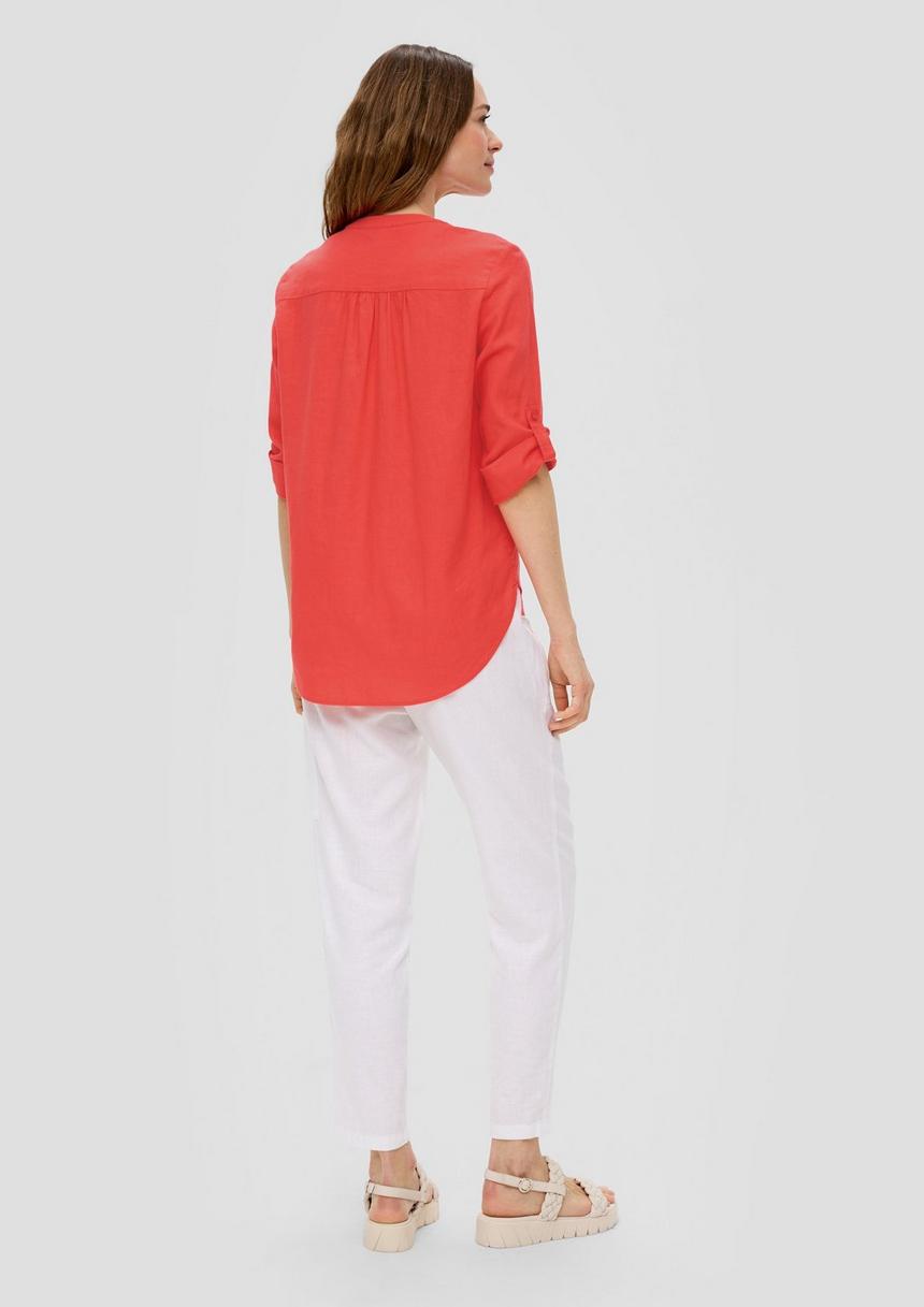 S.Oliver Leinenbluse Mit 3/4-Arm Und Tunika-Ausschnitt