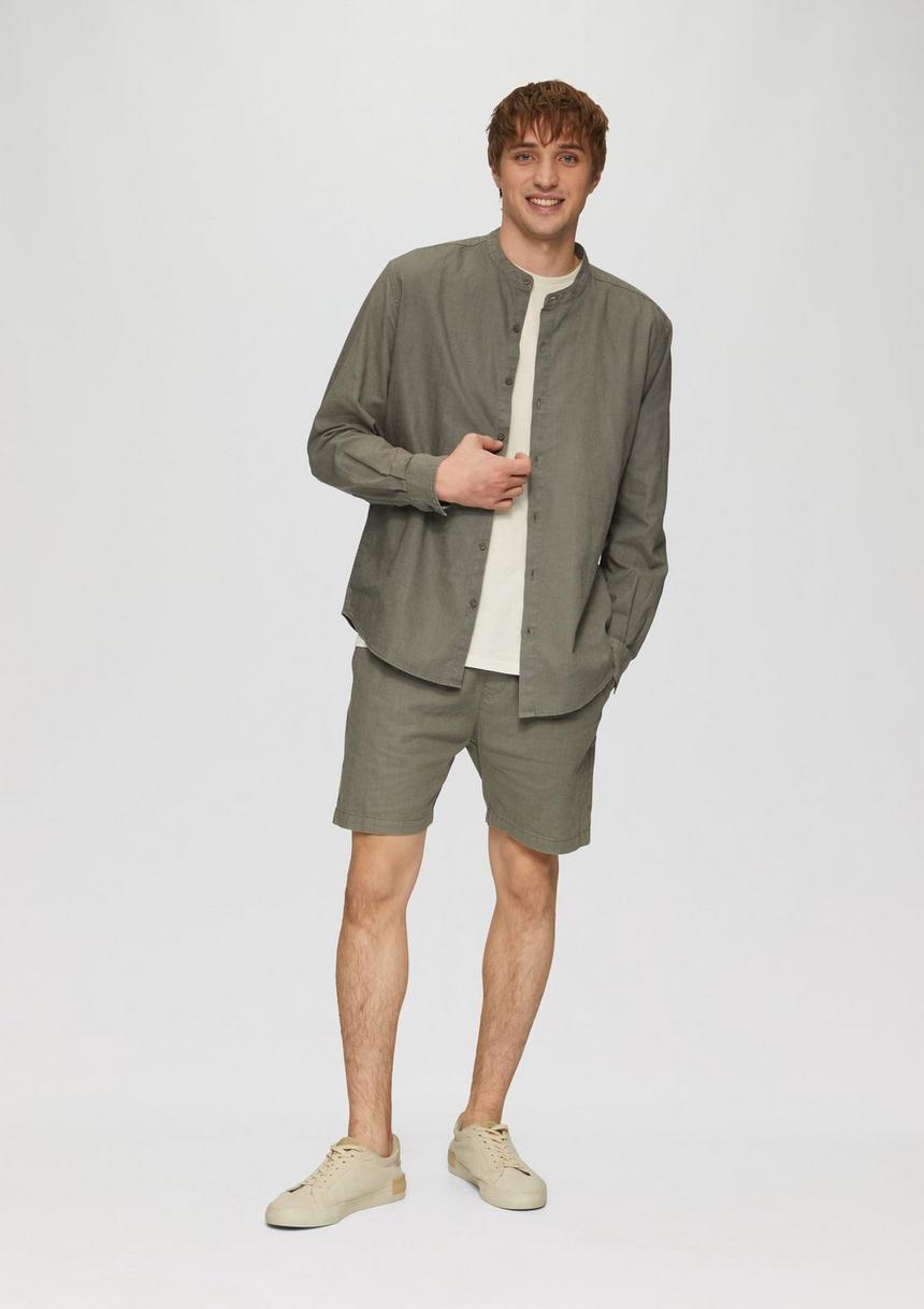 S.Oliver Leinenmix-Shorts Mit Elastikbund Und Garment Dye
