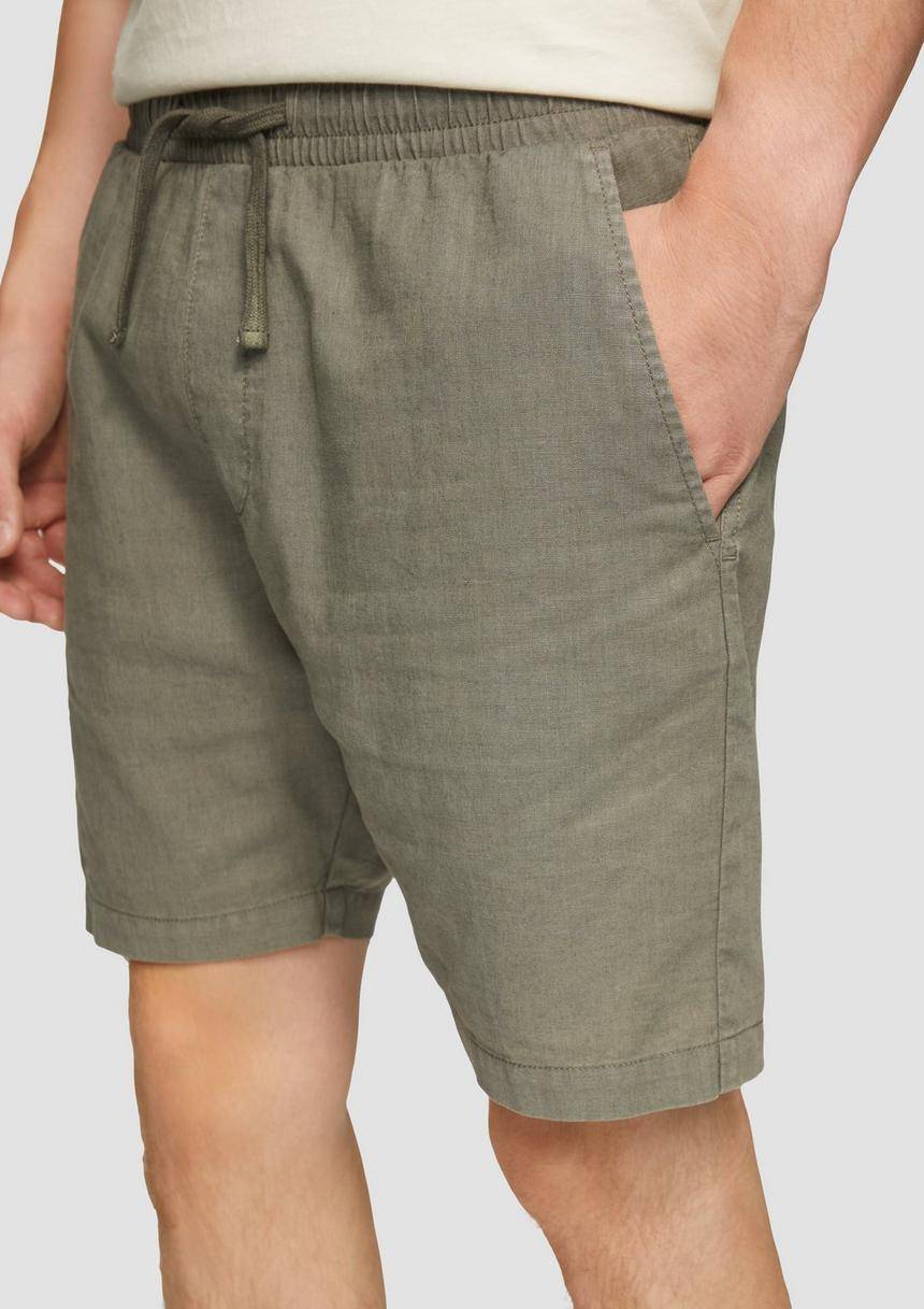S.Oliver Leinenmix-Shorts Mit Elastikbund Und Garment Dye